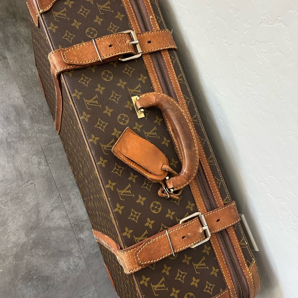 Louis Vuitton Vintage Monogram Suitcase Travel Bag Luggage Vachetta Leather - Picture 3 of 16